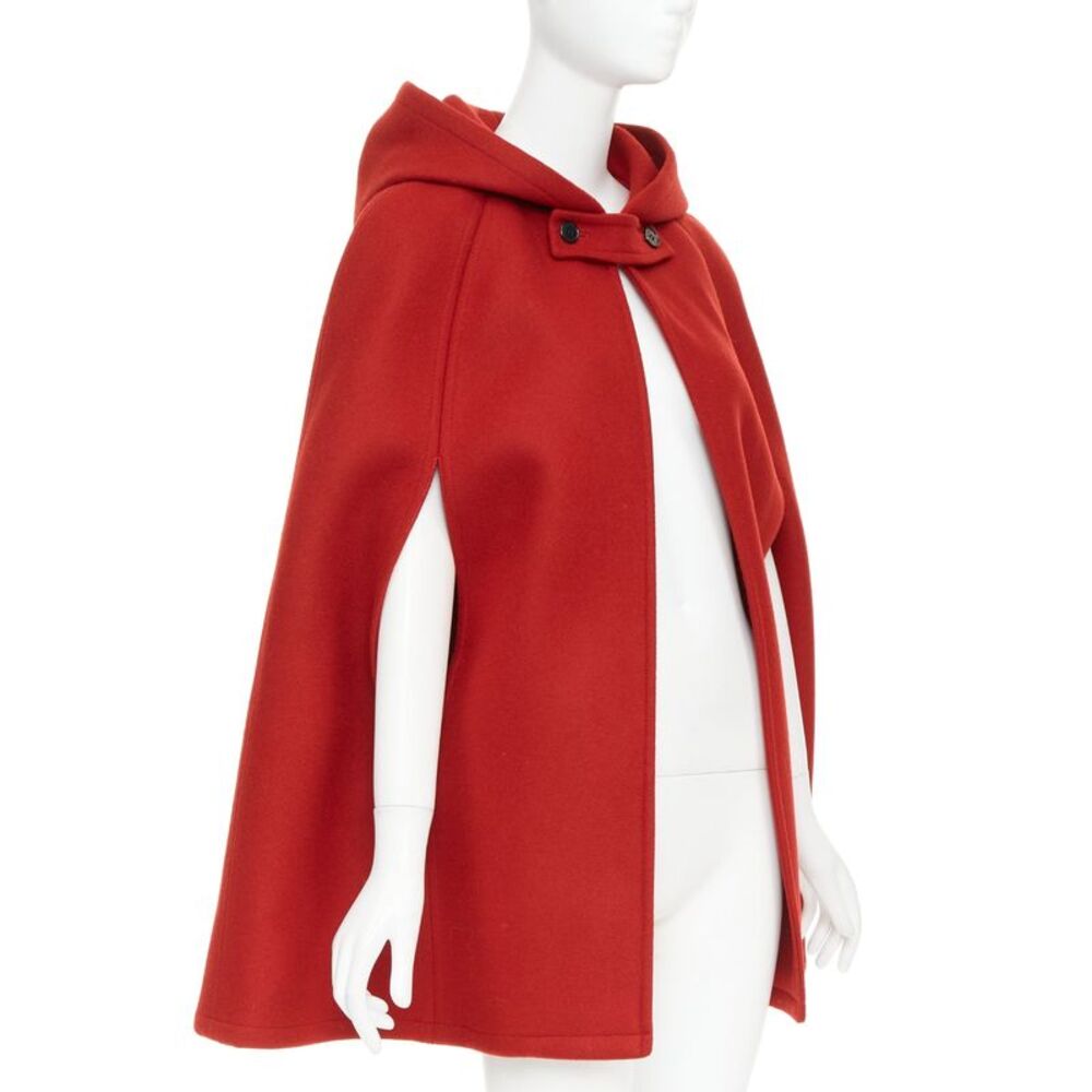 Saint Laurent 2014 Wool Hooded Cape Coat